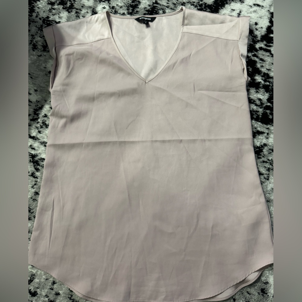 Express Soft Pink V-Neck Blouse